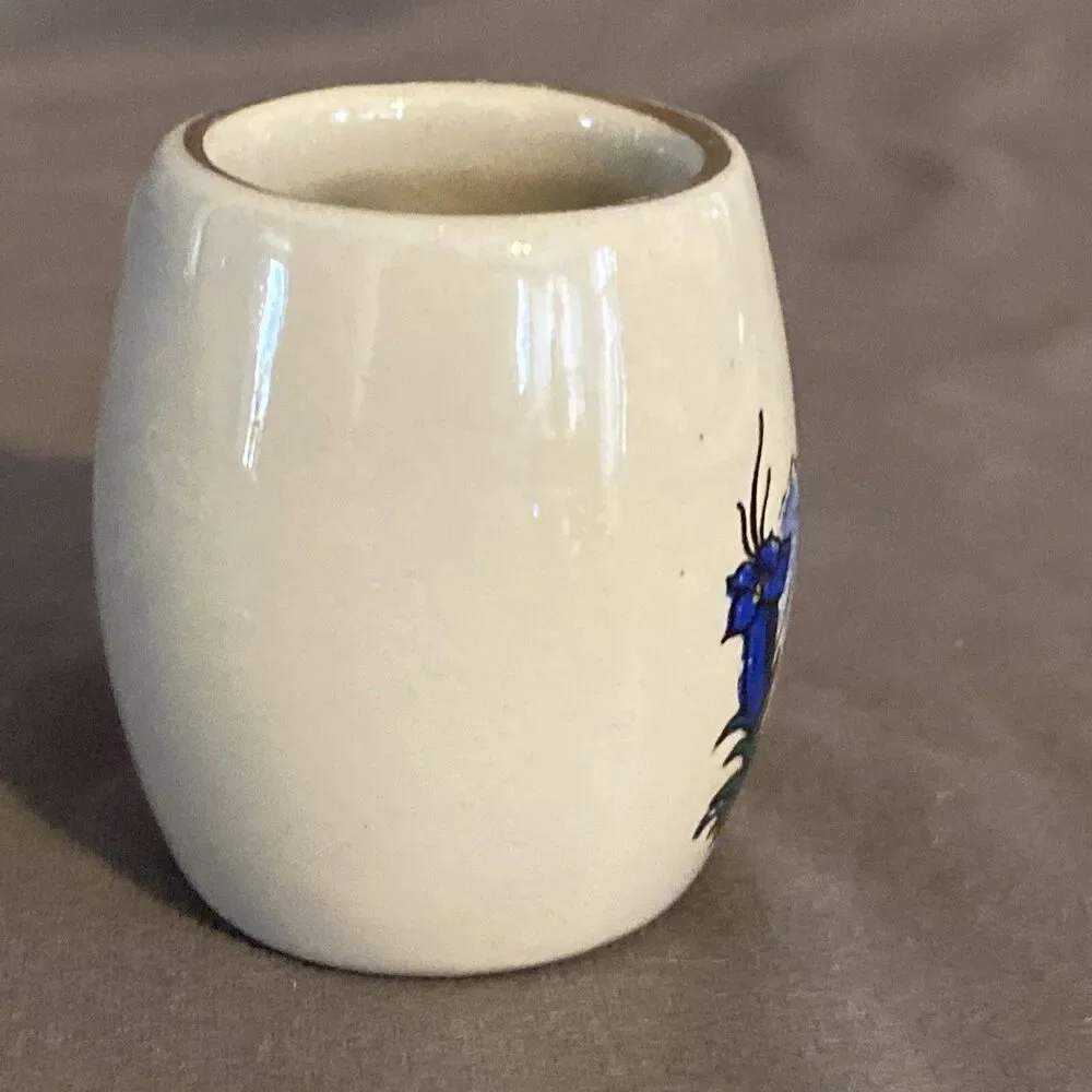 West Germany Stoneware Shot Glass Stein Mug With Handle Miniature Vintage Flute